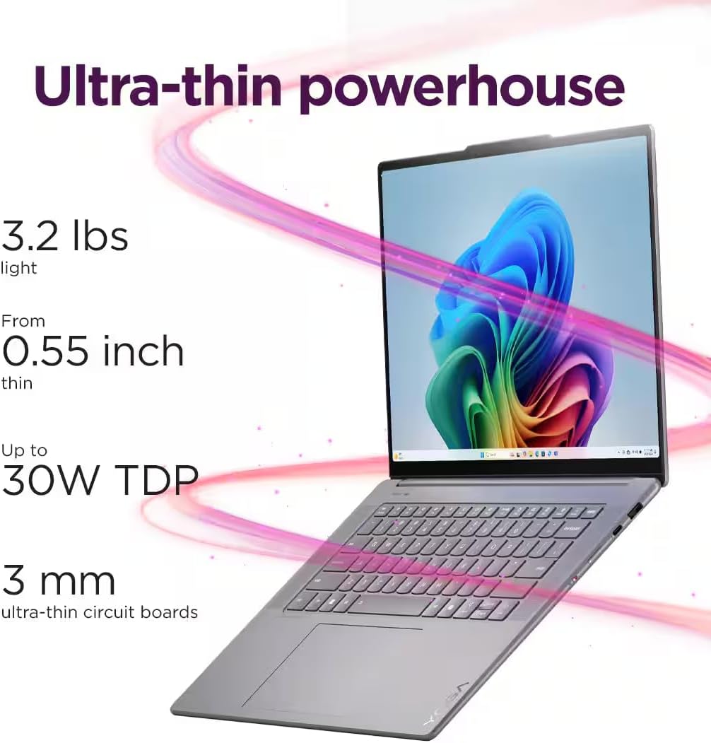 Lenovo Slim 7i Aura Edition AI Laptop (15.3' QHD+ 120Hz Touchscreen, Intel Core Ultra 7 258V, 32GB DDR5, 1TB SSD), Arc 140V GPU, Backlit, Copilot+ PC, 1080P IR Webcam, Wi-Fi 7, Win 11 Home, Luna Grey