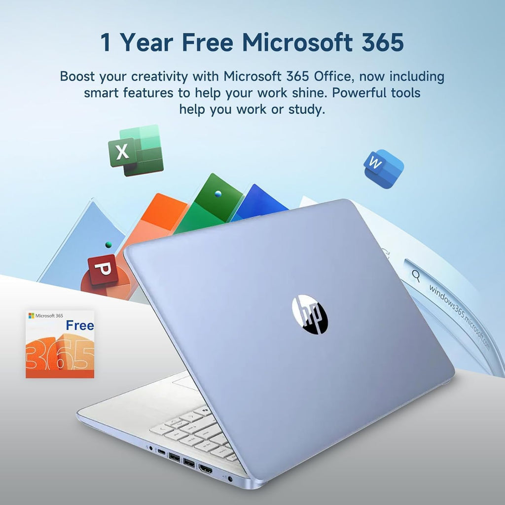 HP 14' Laptop Computer, Quad-Core (Beat i3), 16GB RAM 256GB Storage (128GB UFS+128GB SD Card), Wi-Fi 6 Win11 Laptops for Business and Student with 1-Year Office 365 W/GM Accessories