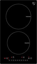 K&H 2 Burner 12 Inch Built-in Induction Electric Stove Top Ceramic Cooktop 120V 1800W INDV-1802-120