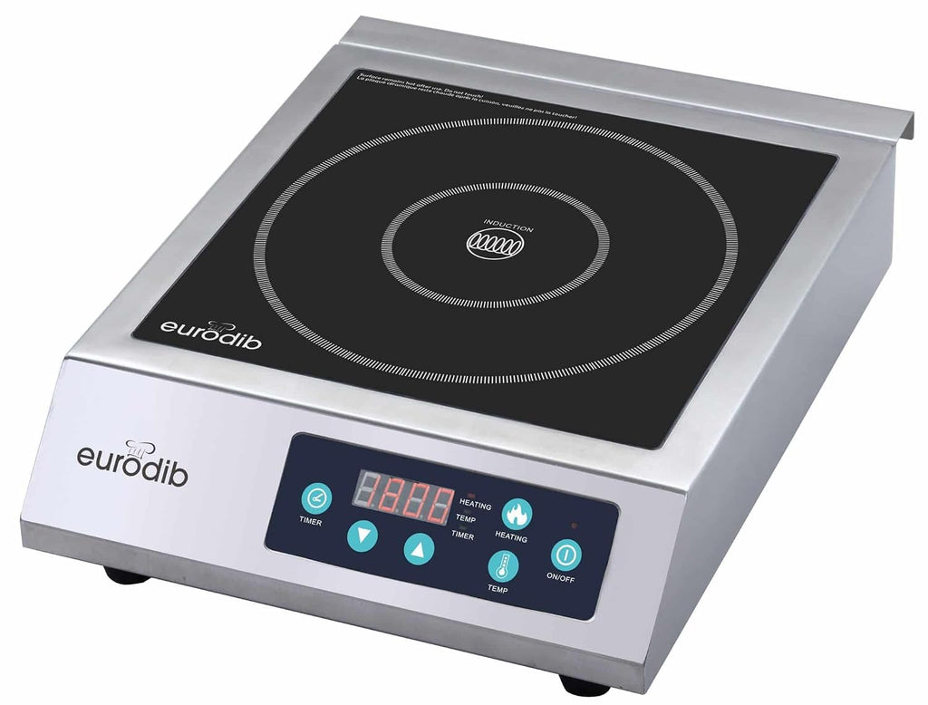Eurodib CI1800 Induction Cooktop 1800W NSF Certified Commercial Burner – Pro Chef Countertop Hot Plate – Vitroceramic Glass – Touch Controls – 10' Cookware Compatible – Timer & Safety Shut-Off