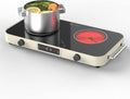 ANHANE 2200W Double Electric Cooktop: 12 Inch Portable Ceramic Infrared Hot Plate with 9 Power Levels & Timer - 110V/120V Countertop Burner with Reliable Knob Control, Works with All Cookware