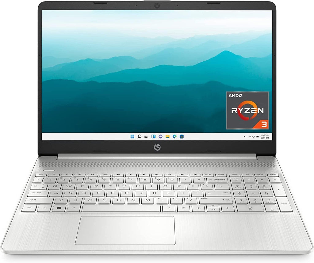 HP 15 Laptop, AMD Ryzen 3-5300U Processor, 8 GB RAM, 256 GB SSD Storage, 15.6-inch HD Micro-Edge Display, Windows 11 Home, Long-Lasting Battery, Fast Charge, 720p Webcam (15-ef2024nr), Natural Silver