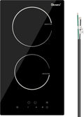 Induction Cooktop 12 Inch, 220V~240V, 2 Burners Electric Cooktop,3500W, 12'' Built-in Double Electric Stove Top Countertop Cooker with Hard Wire,No Plug