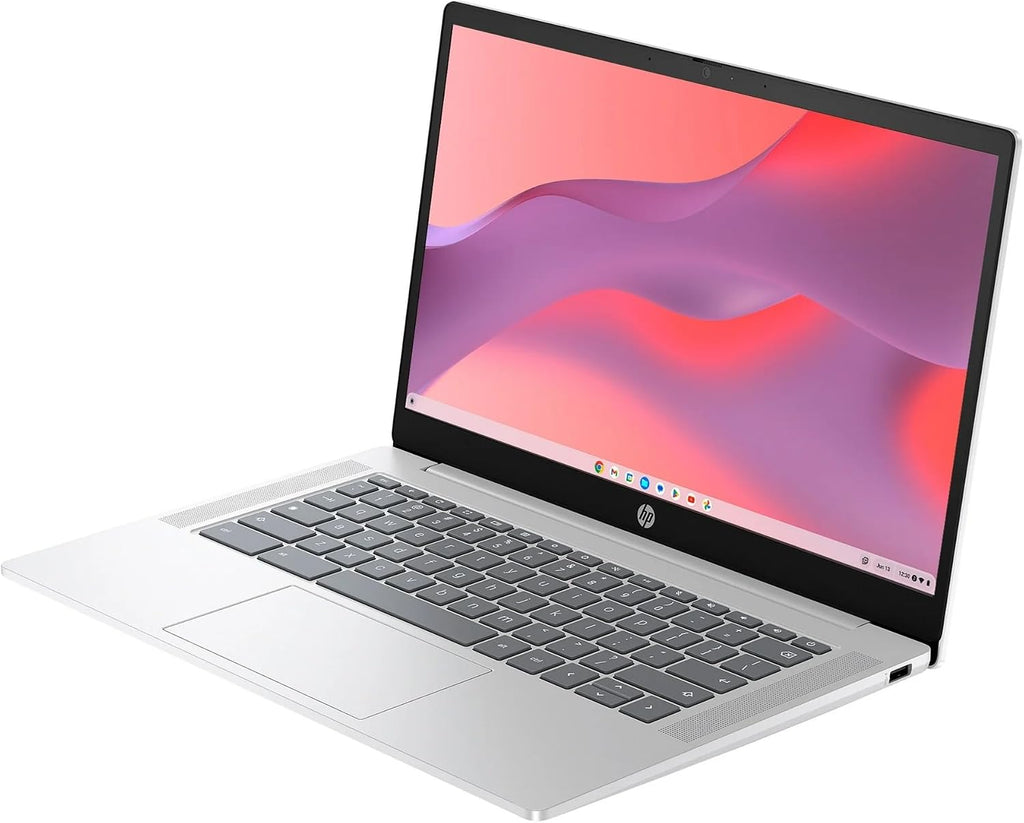 HP 14 inch Chromebook, Intel N200 Processor, 4GB RAM, 128GB SSD, Glacier Silver