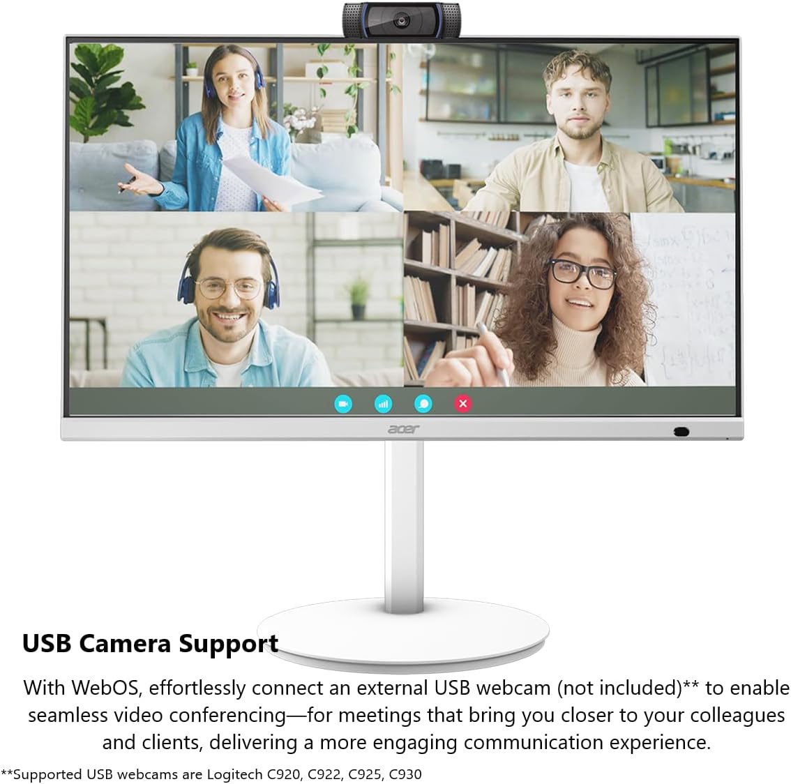 acer CS272 27' IPS Full HD Smart Monitor | WebOS | Streaming TV | Bluetooth | Wireless Projection | iOT Device for Smart Home | Height Adjustable, Swivel, Tilt & Pivot | 3Wx2 Speakers | sRGB 99%