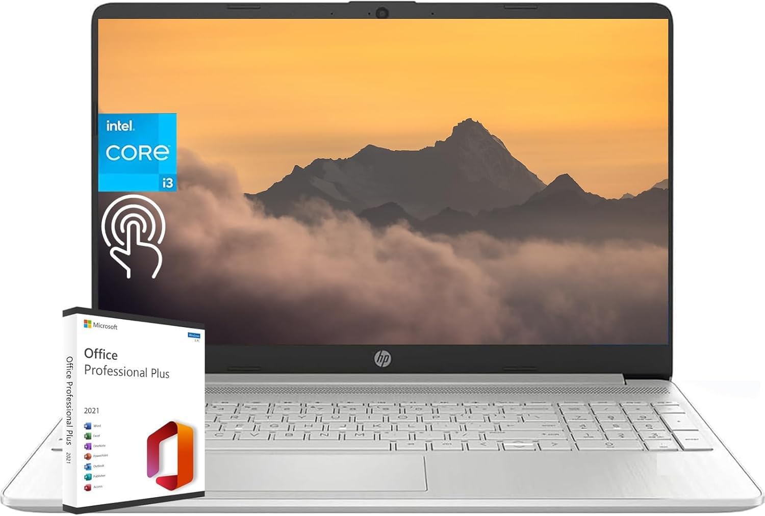 HP Laptop for Business and Student, 15.6' HD Touchscreen, Intel 6-Core i3-1215U Processor, 16GB RAM, 512GB SSD, lntel UHD Graphics, Windows 11 Home, with Microsoft Office Lifetime License