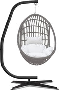 BestMassage Hanging Hammock Stands Hammock Chair Stands Solid Steel Heavy Duty Stand Only Construction for Hanging Hammock ，C Stand Air Porch Swing Chair for Indoor Outdoor