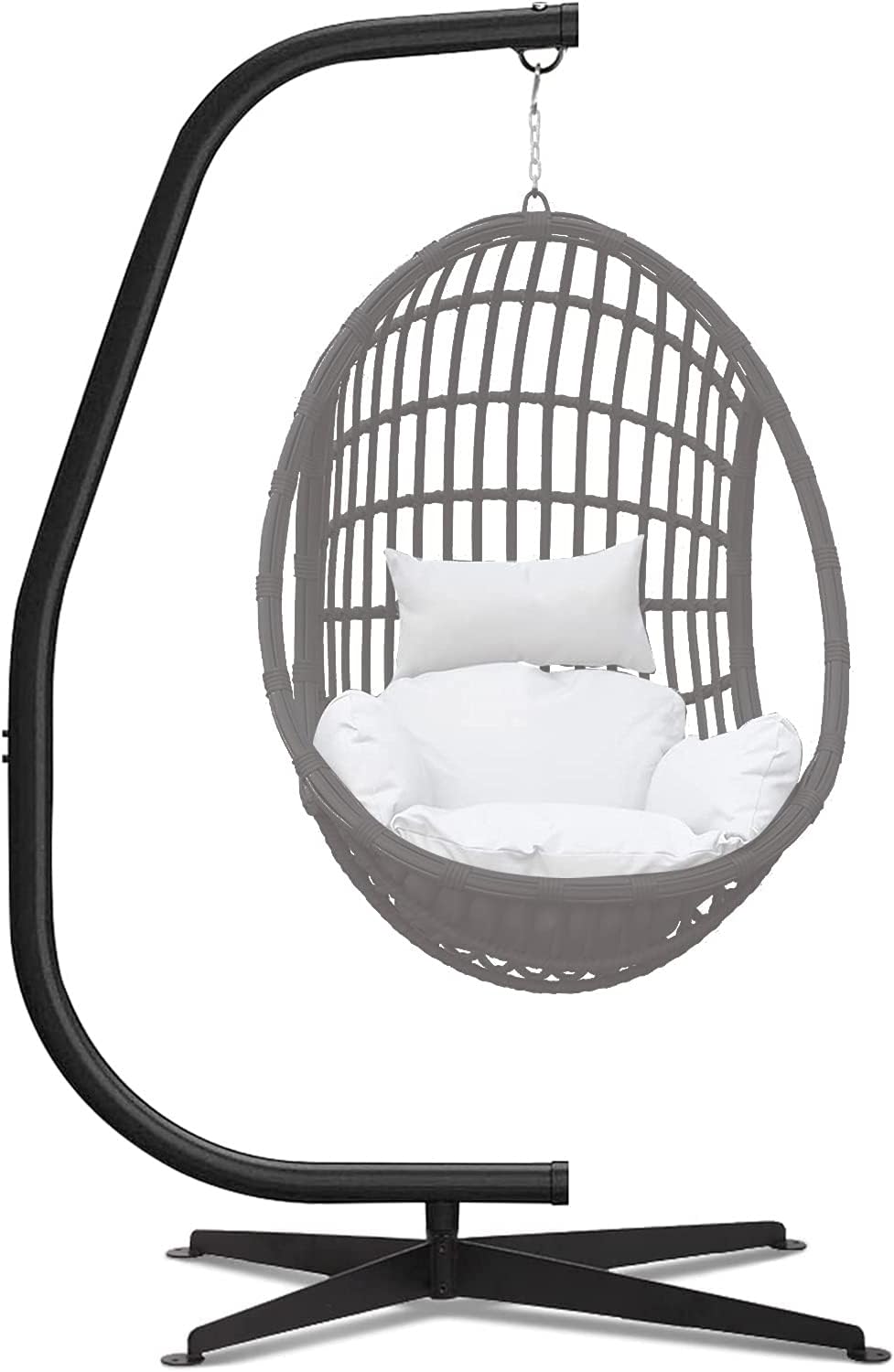 BestMassage Hanging Hammock Stands Hammock Chair Stands Solid Steel Heavy Duty Stand Only Construction for Hanging Hammock ，C Stand Air Porch Swing Chair for Indoor Outdoor