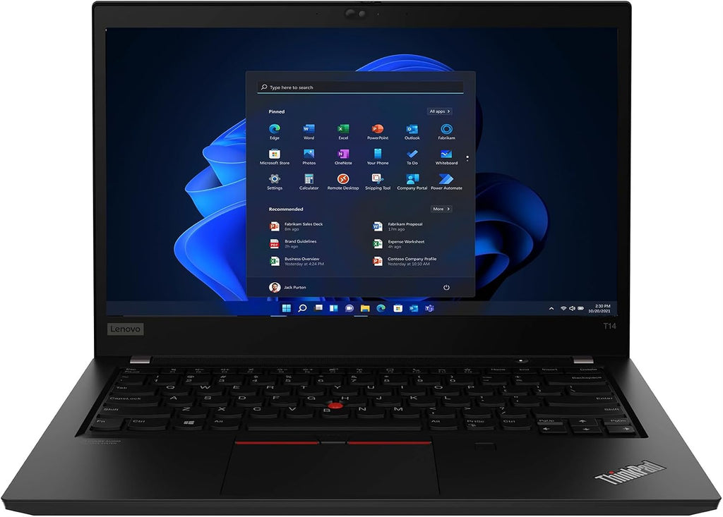 Lenovo ThinkPad T14S Gen 2, Intel Core i7-1185G7, 14 Inch Full HD Display, 16GB RAM, 256GB SSD, Thunderbolt 4, Backlit Keyboard, Windows 11 Pro (Renewed), Villi black