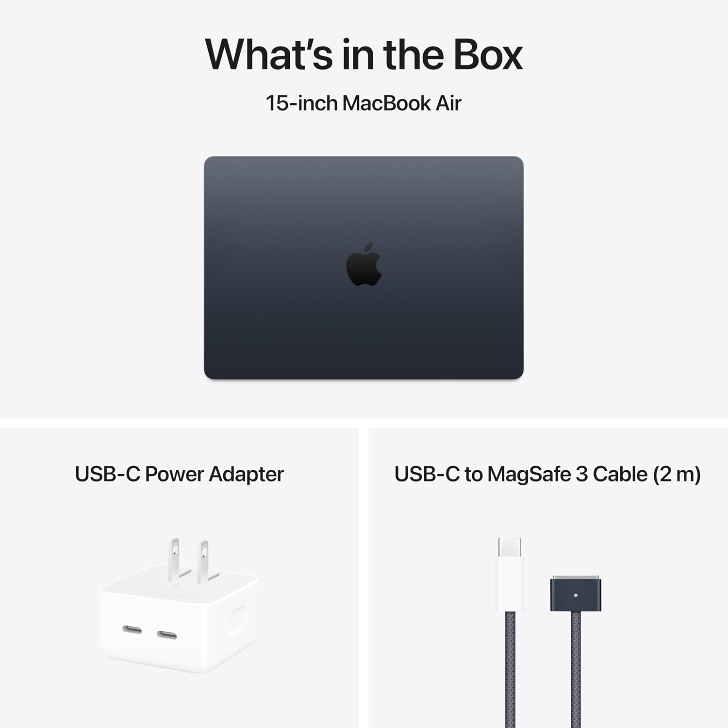 Apple 2025 MacBook Air 15-inch Laptop with M4 chip: Built for Apple Intelligence, 15.3-inch Liquid Retina Display, 16GB Unified Memory, 256GB SSD Storage, Touch ID; Midnight with AppleCare+ (3 Years)