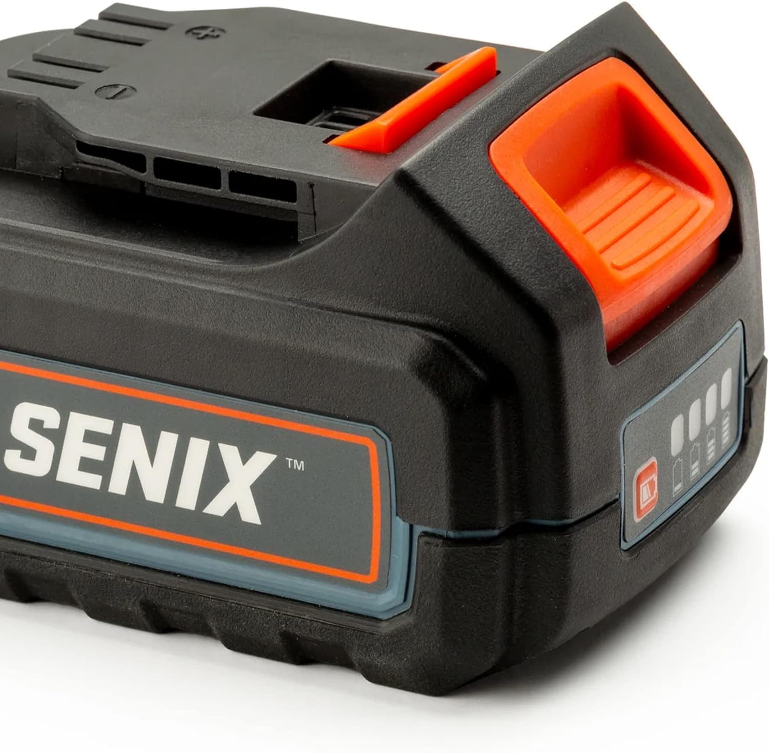 SENIX 20 Volt Max* 5.0 Ah Lithium-ion Battery Only for 20V Lawn Mower,Snow Blower,Snow Shovel, Cordless Leaf Blower, Chainsaw,Power Tools, Fade-Free, Battery Indicator Lights, 2 Pcs