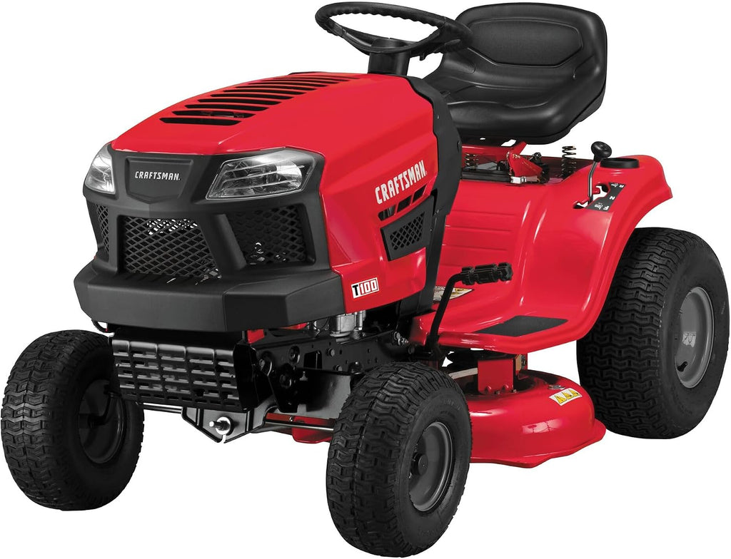 CRAFTSMAN 36' Gas Riding Lawn Mower with 11.5 HP* Briggs and Stratton Single-Cylinder Engine, Gas Lawn Tractor with 7-Speed Transmission, Red/Black (13AC77XYA93)