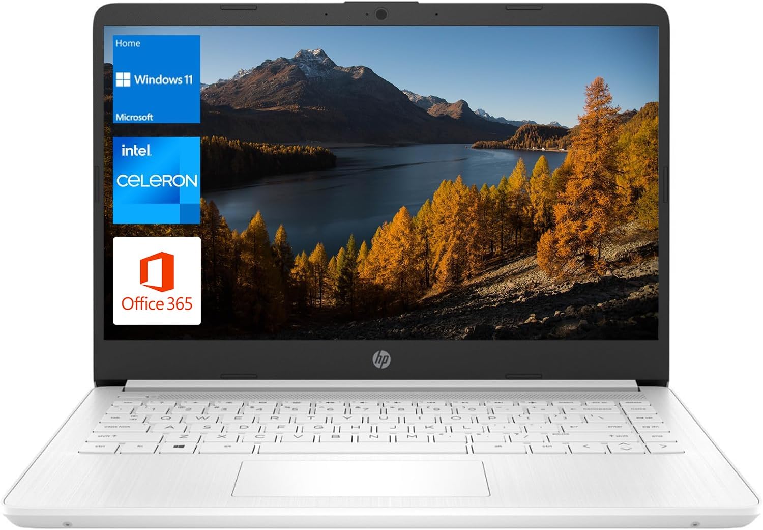 HP Portable Laptop, Student and Business, 14' HD Display, Intel Quad-Core N4120, 16GB DDR4 RAM, 64GB eMMC, Webcam, SD Card Reader, HDMI, Wi-Fi, Windows 11 Home, White (Renewed)