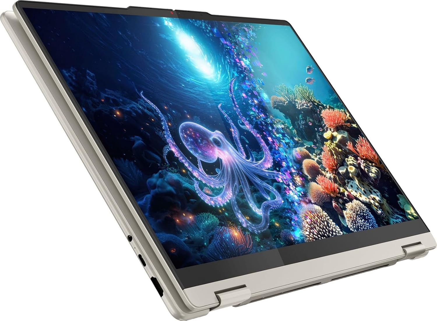 Lenovo Yoga 7 2-in-1 AI PC Copilot Laptop, 16' 2K LCD Touchscreen, AMD Ryzen AI 5 340, AMD Radeon 840M, 16GB LPDDR5X, 512GB SSD, WiFi 7, Backlit KB, Fingerprint, 1080P Webcam, W/128 PSD, Win 11 Home