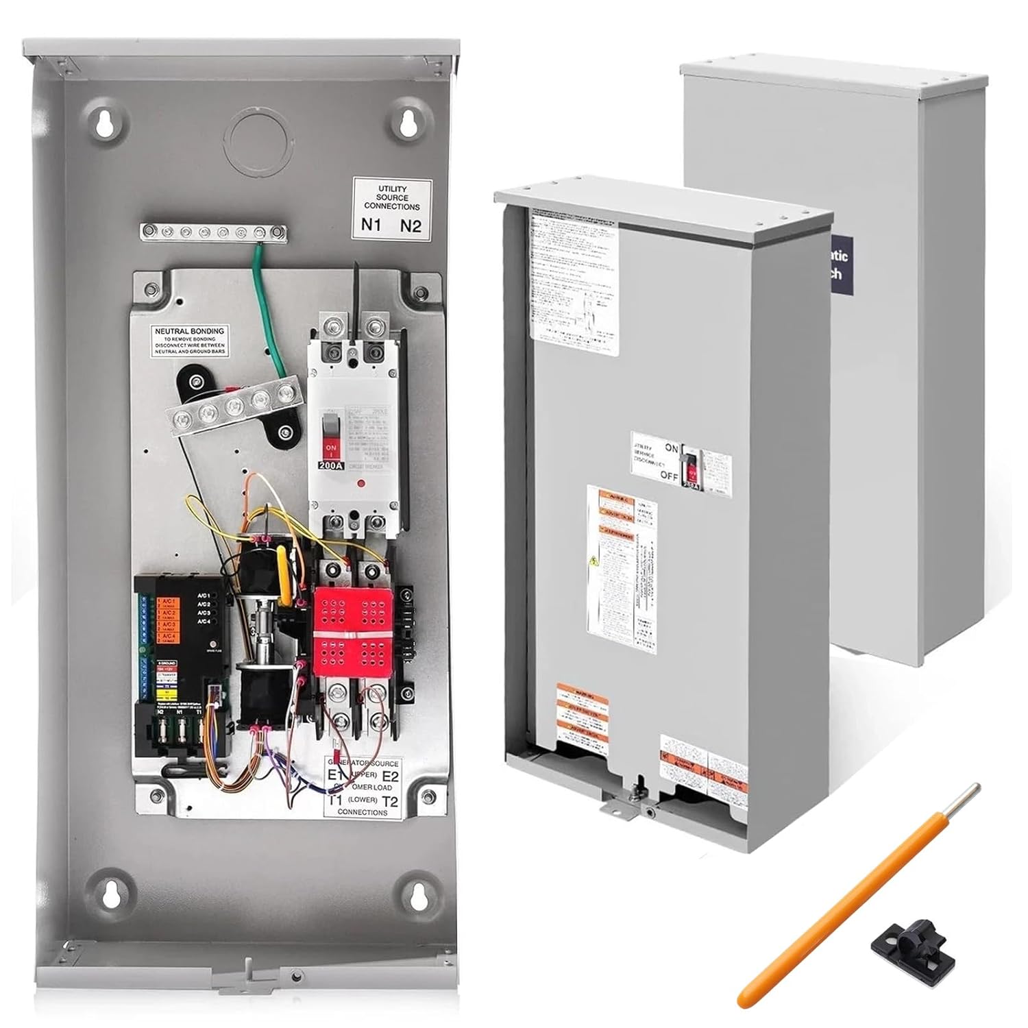 200 Amp Automatic Transfer Switch Replacement for Generac RXSW200A3 - Service Entrance Rated - NEMA 3R Outdoor Aluminum Enclosure - Compatible with Evolution or Nexus Controllers
