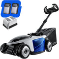 Electric Lawn Mower, Self-propelled Lawn Mower Cordless 40V(2x20V) 18.5' Brushless Mower with Electric Cutting Height Adjustment, Higher Rotation Speed, 2 x 4.0Ah Battery and Rapid Charge Included