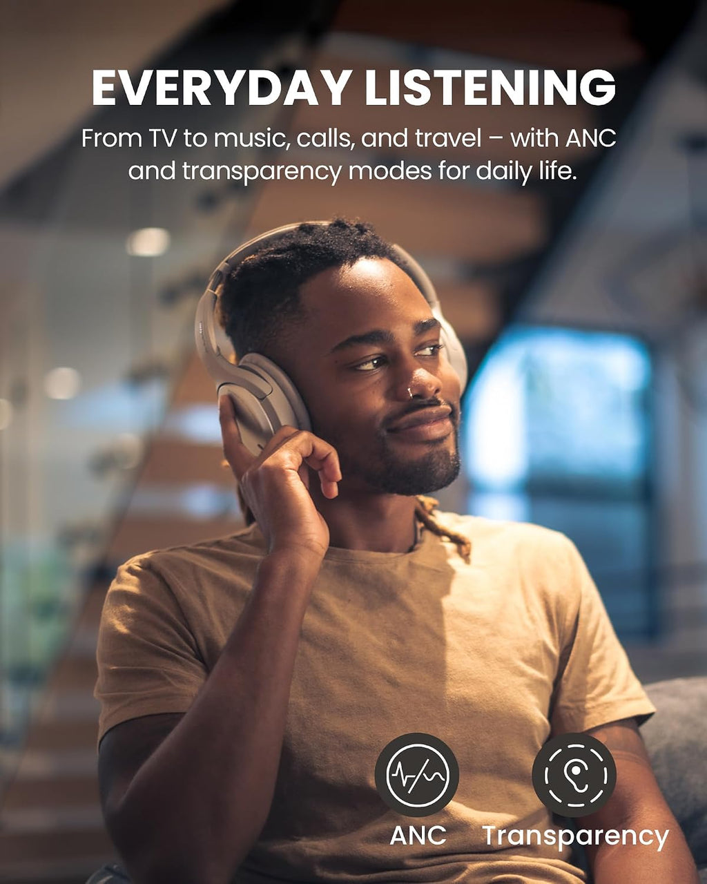 Avantree Eon 3D – 7.1 Virtual Surround Sound Wireless Over-Ear Headphones, Cinematic Audio for Movies & Shows, 60H Playtime, Replaceable Battery, for Bluetooth Enabled Smart TVs and Mobile Devices