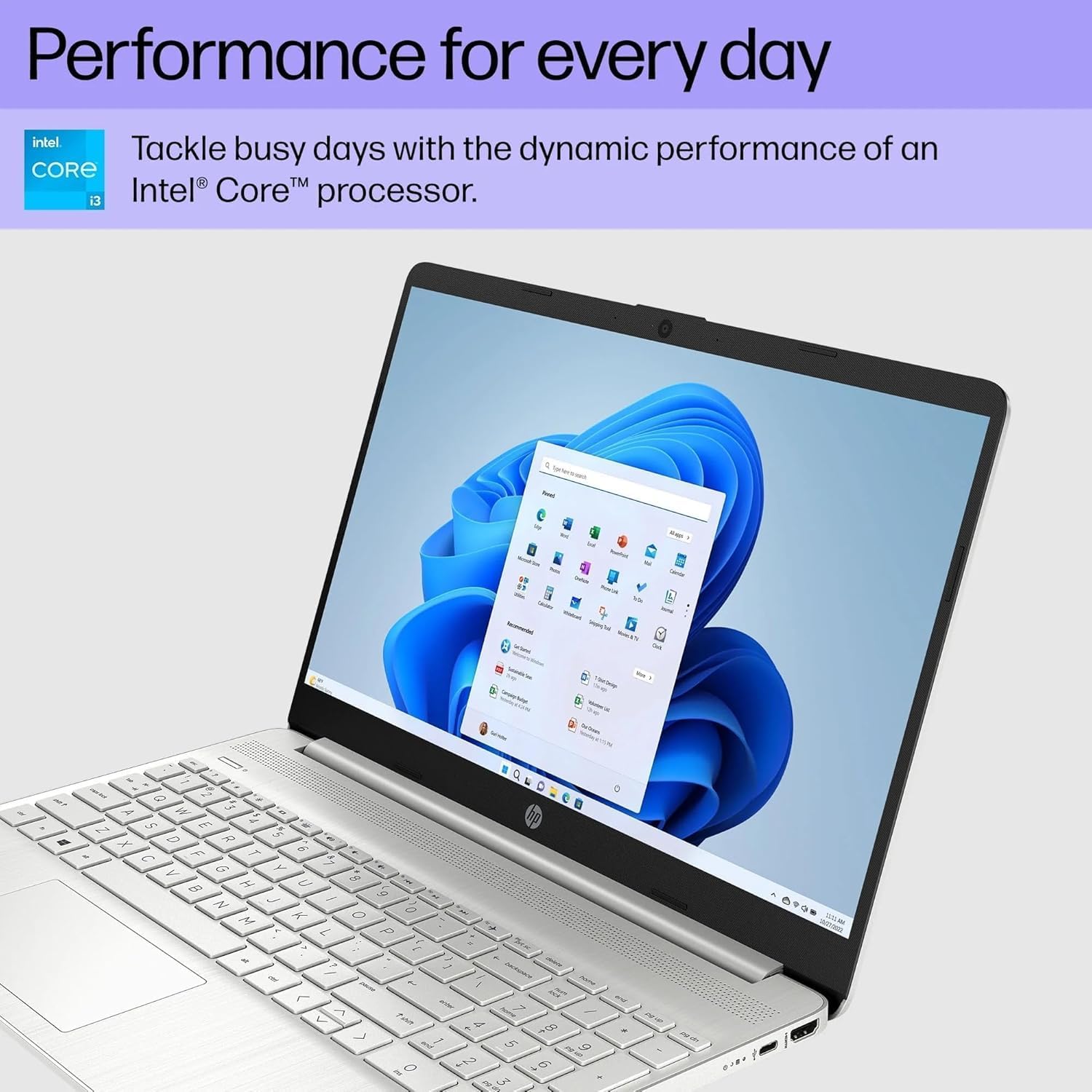 HP 15 Laptop w/Bluetooth Mouse (15.6' FHD, Intel Core i3, 16GB RAM, 512GB SSD) for Business & Students, Narrow-Bezel, Fingerprint, 10-Hr Long Battery Life, Webcam, Numpad, HDMI, Win 11 Home in S Mode