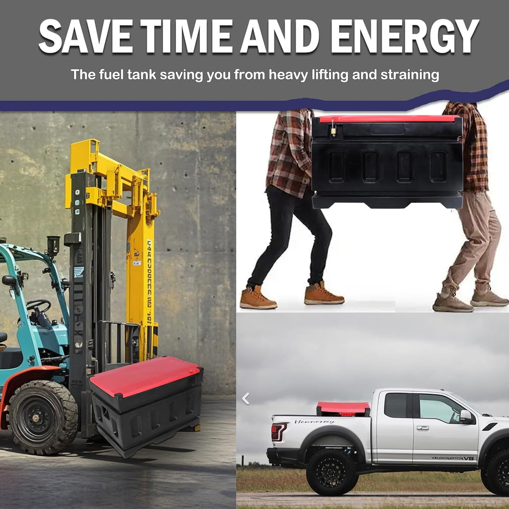 Portable Diesel Tank, 48 Gallon Capacity & 12 GPM Flow Rate, Portable Fuel Tank with 12V Electric Transfer Pump and 13.1ft Rubber Hose, PE Diesel Transfer Tank for Easy Fuel Transportation Black