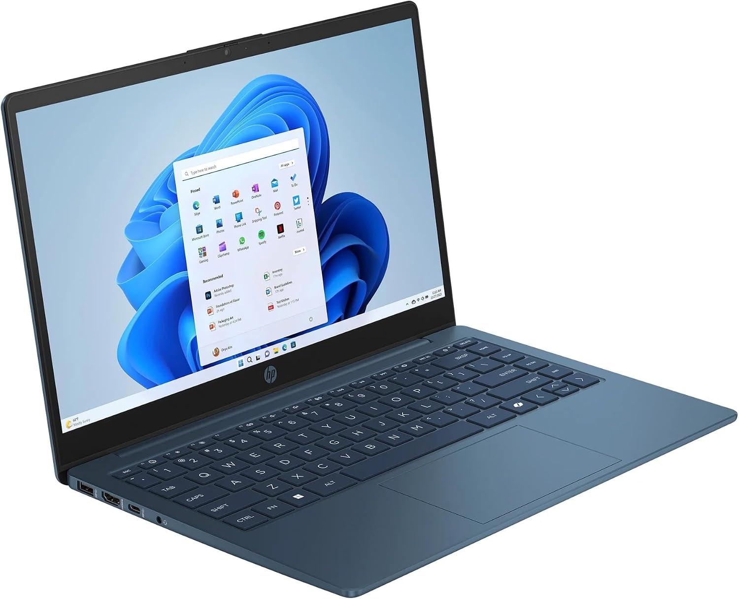 HP Stream 14' HD BrightView Laptop, Intel Celeron N150 Processor, 4GB RAM, 128GB Storage, Intel HD Graphics, 720p Webcam, Blue, Win 11 S (Renewed)