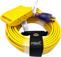 Parkworld Generator Distribution 4-Prong 30 AMP NEMA L14-30P to 5-20R Four-outlets (T-Blade 5-15R) Flat Extension Cord with 2 of 20amp Circuit Breaker (50FT)