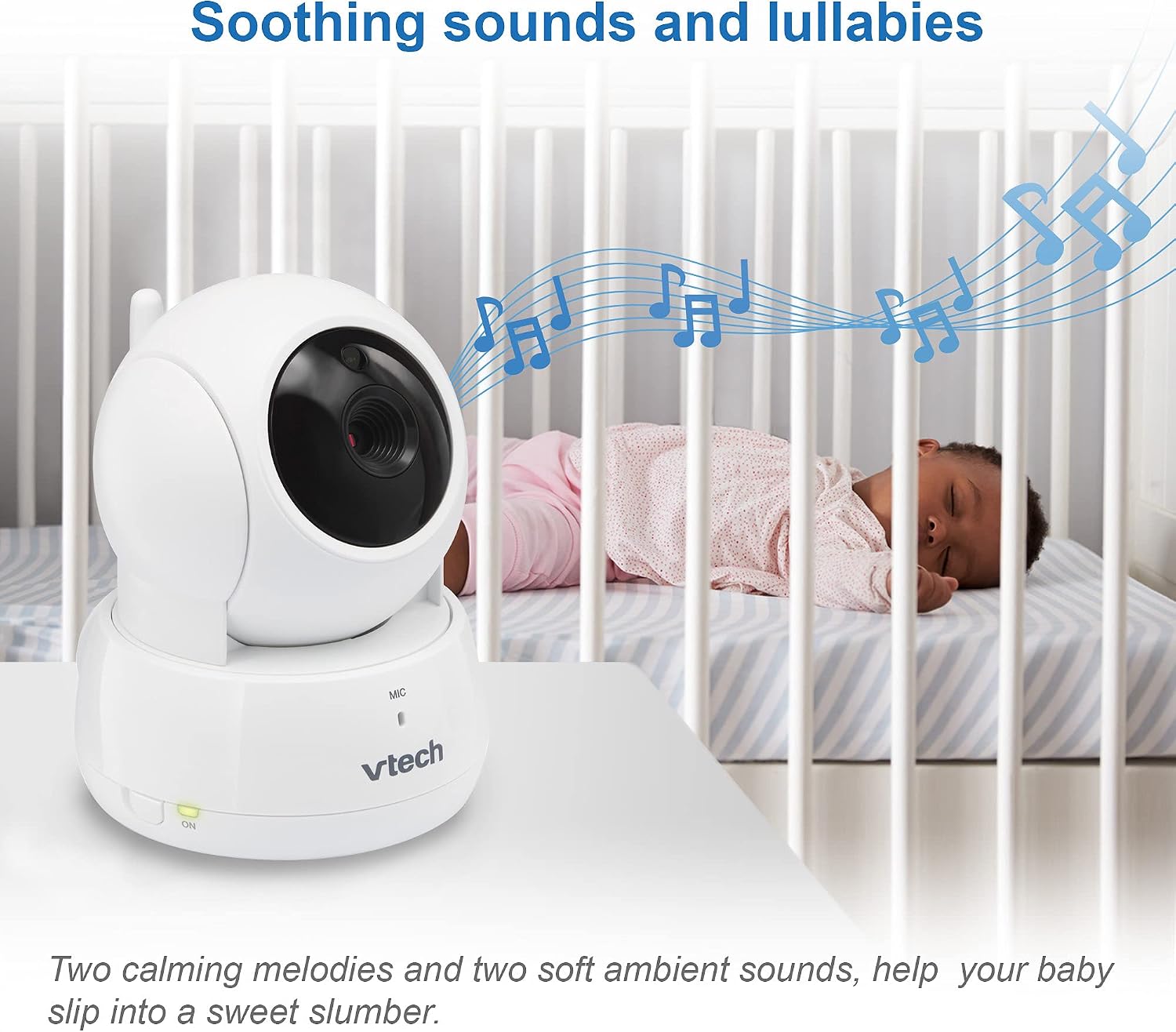 VTech VM923-2 Baby Monitor, 2.8'Screen, 1000ft Range, Pan-Tilt-Zoom, Night Vision, 2-Way Audio, Temperature Sensor, Lullabies, Secured Transmission No WiFi