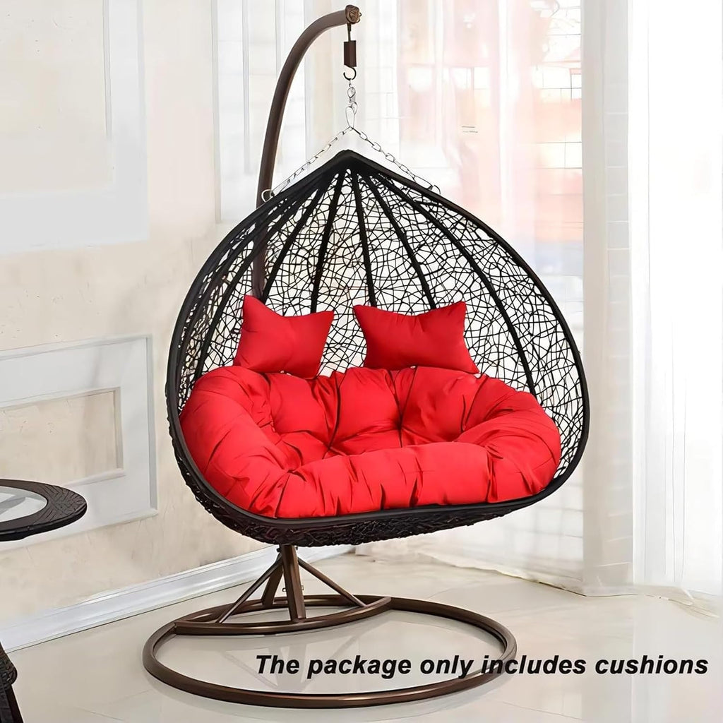 2 Seater Egg Chair Swing Cushion Outdoor,Double Egg Chair Cushion Replacement,Waterproof Detachable Hanging Basket Chair Cushions,for Garden Balcony(J)