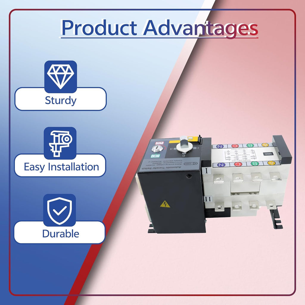 4P 160A Industrial Automatic Transmission Switch ATS AC Generator Set 220V Dual Power Switching Switch
