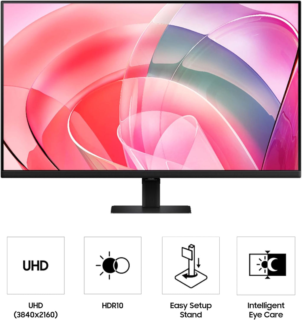 Samsung 32' ViewFinity S7 (S70D) 4K UHD IPS HDR10 High Resolution Monitor with Speakers, DP Port, TUV-Certified, 2025, LS32D708EBNXGO