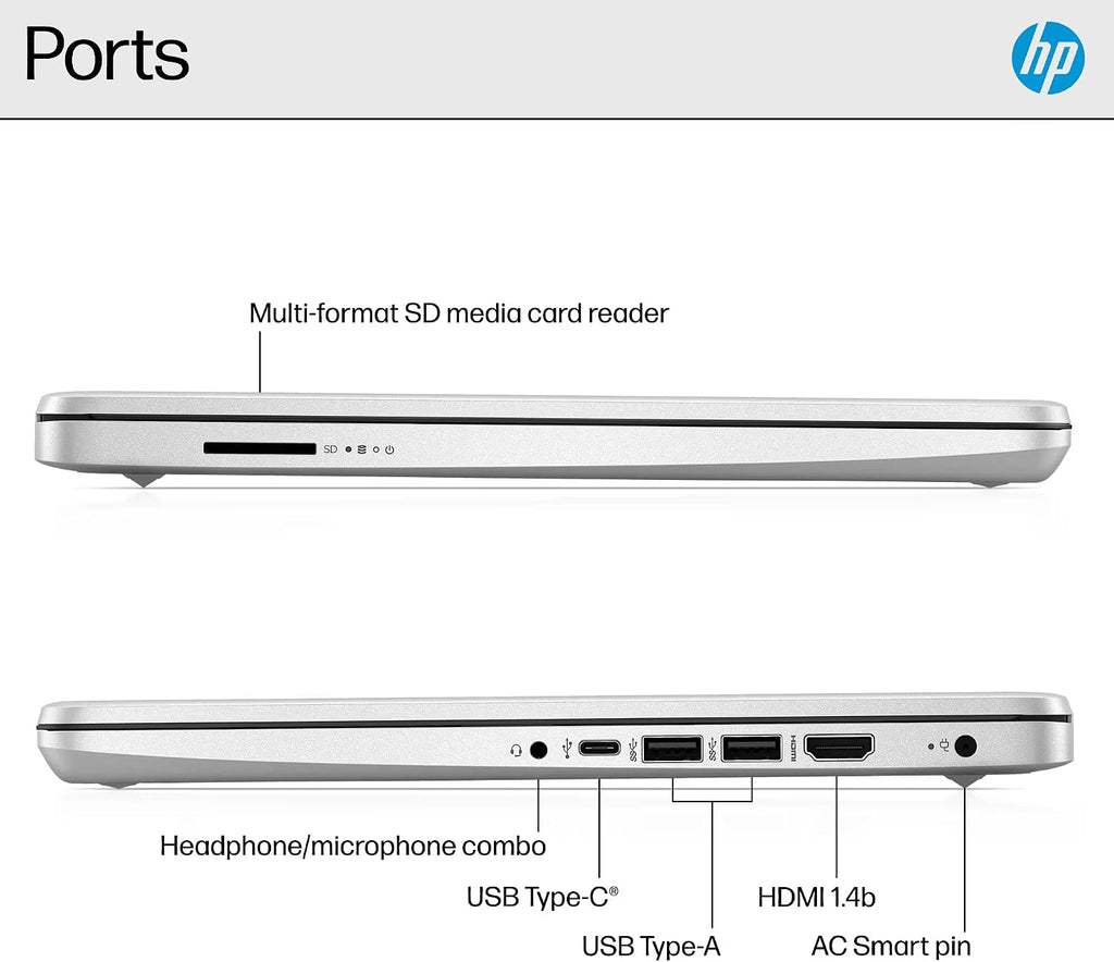 HP Ultrabook 14 Laptop Computer Business Study & Home 2025, Lifetime MS Office + Windows 11 Pro, Quad-Core Intel CPU, 8GB RAM & 628GB Storage (128GB UFS+500GB Ext), Wi-Fi 6, HubxcelAccessory, Silver