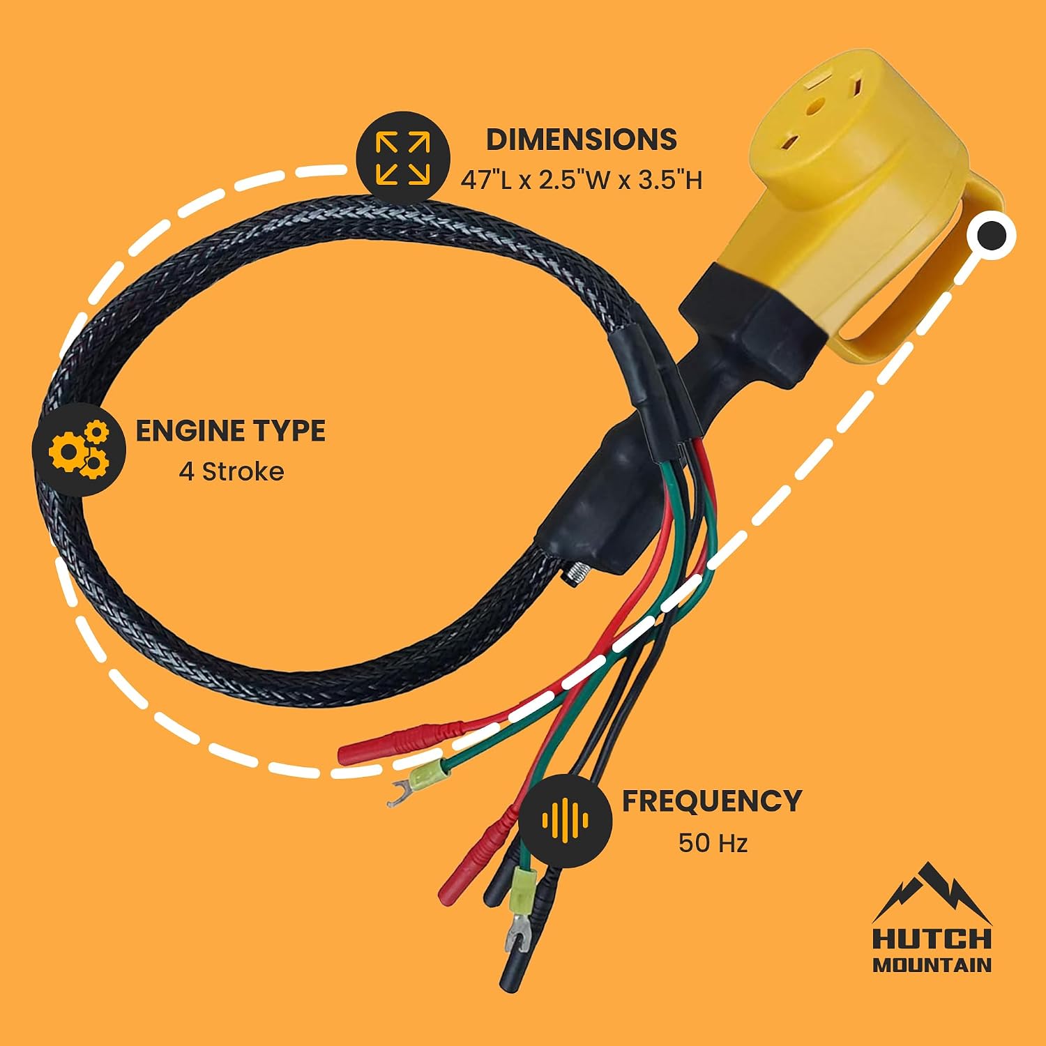 Hutch Mountain Power Grip Parallel Cable - Compatible with Honda Generator Eu2200i, 1000i, & 2000i, RV Cable w/ 30 amp Generator Cord Breaker, Parallel Kit with Built Handle