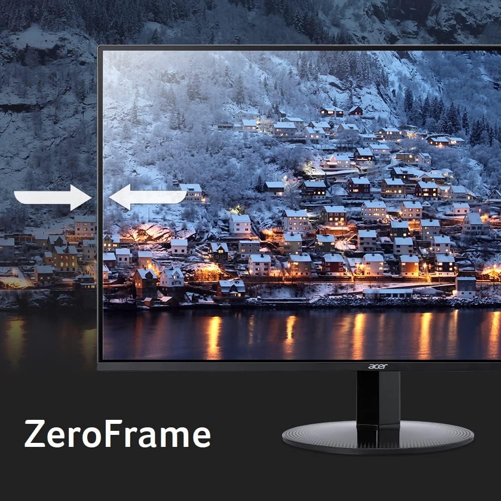 acer 27' UHD 3840 x 2160 Ultra-Thin IPS Home Office Monitor | Adaptive-Sync (FreeSync Compatible) | 2 Speakers, 1W Per Speaker | ZeroFrame Design | 1 x Display Port 1.2, 1 x HDMI 2.0 | SB272K bmiipx