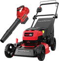 PowerSmart 40V 17' Brushless Cordless Lawn Mower + Leaf Blower (465 CFM), a 4.0Ah Battery and Charger Included