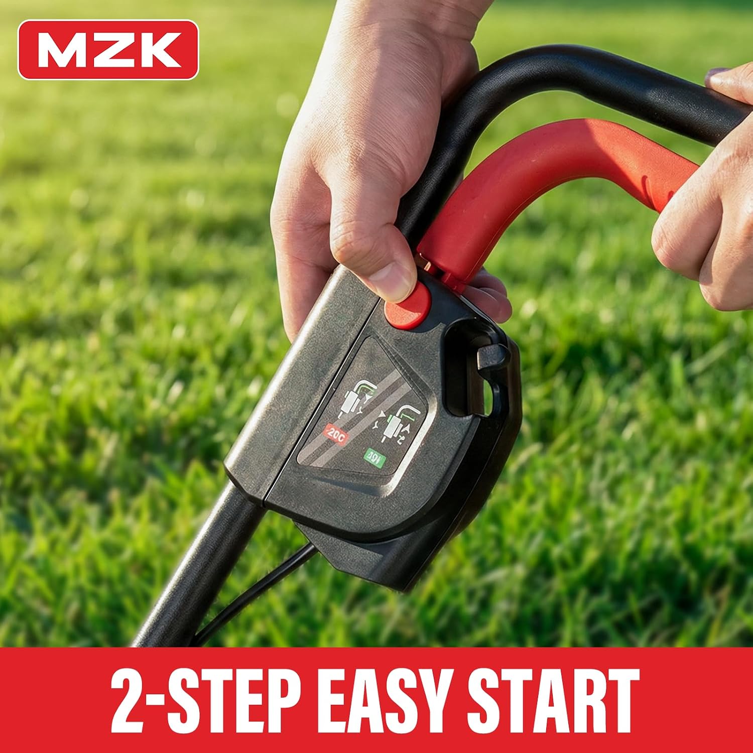 MZK 20V 13' Electric Lawn Mower, Brushless Cordless Lawn Mower with 4-Position Height Adjustment, Walk-Behind Push Mowers with 8 Gallon Grass Bag, 2 x 4.0Ah Batteries & Charger Included