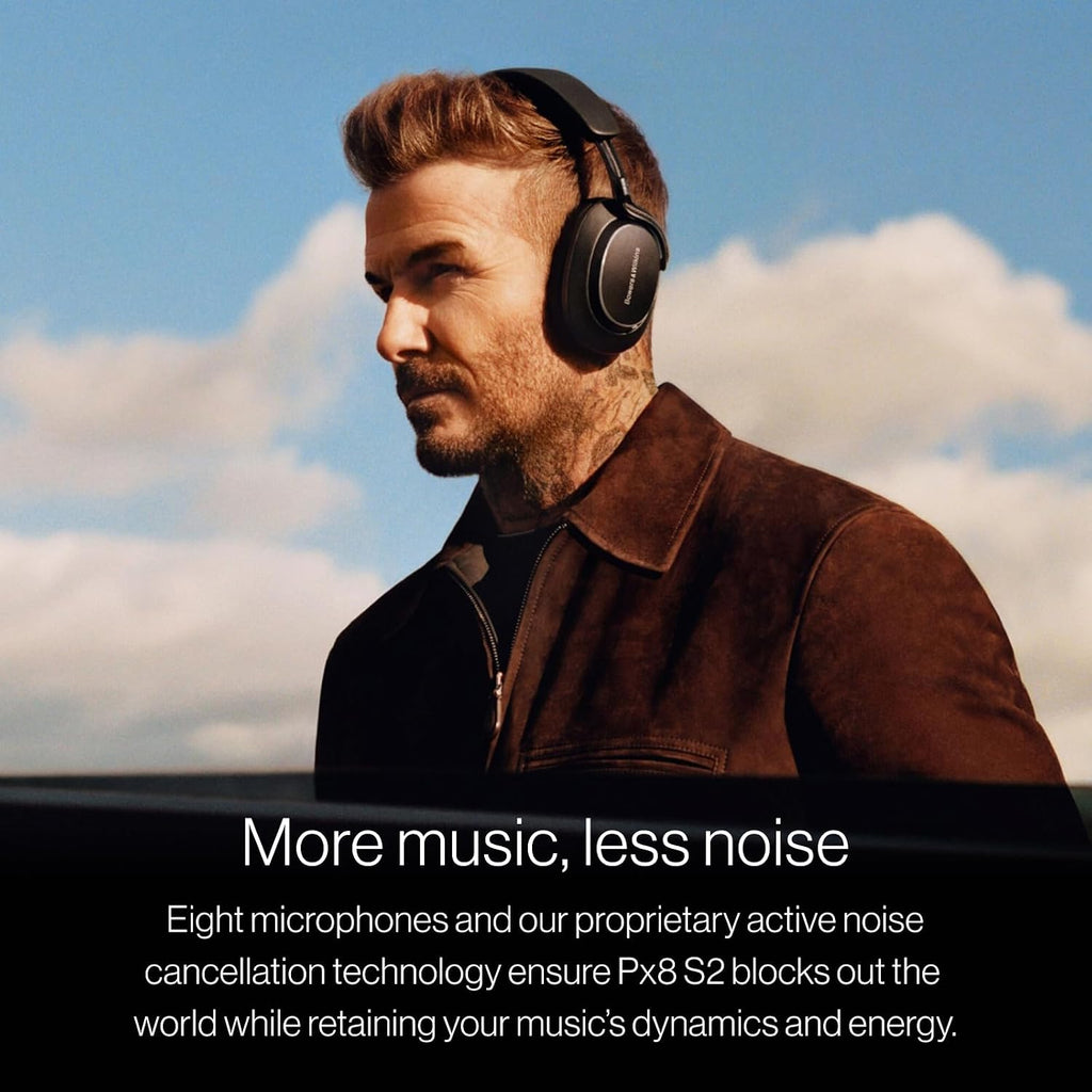 Bowers & Wilkins Px8 S2 Wireless Over-Ear Headphones, Warm Stone, Bluetooth Headphones with Active Noise Cancelling, Hi-Res Audio, 30 Hours of Playtime, USB-C 15-Min Quick Charging