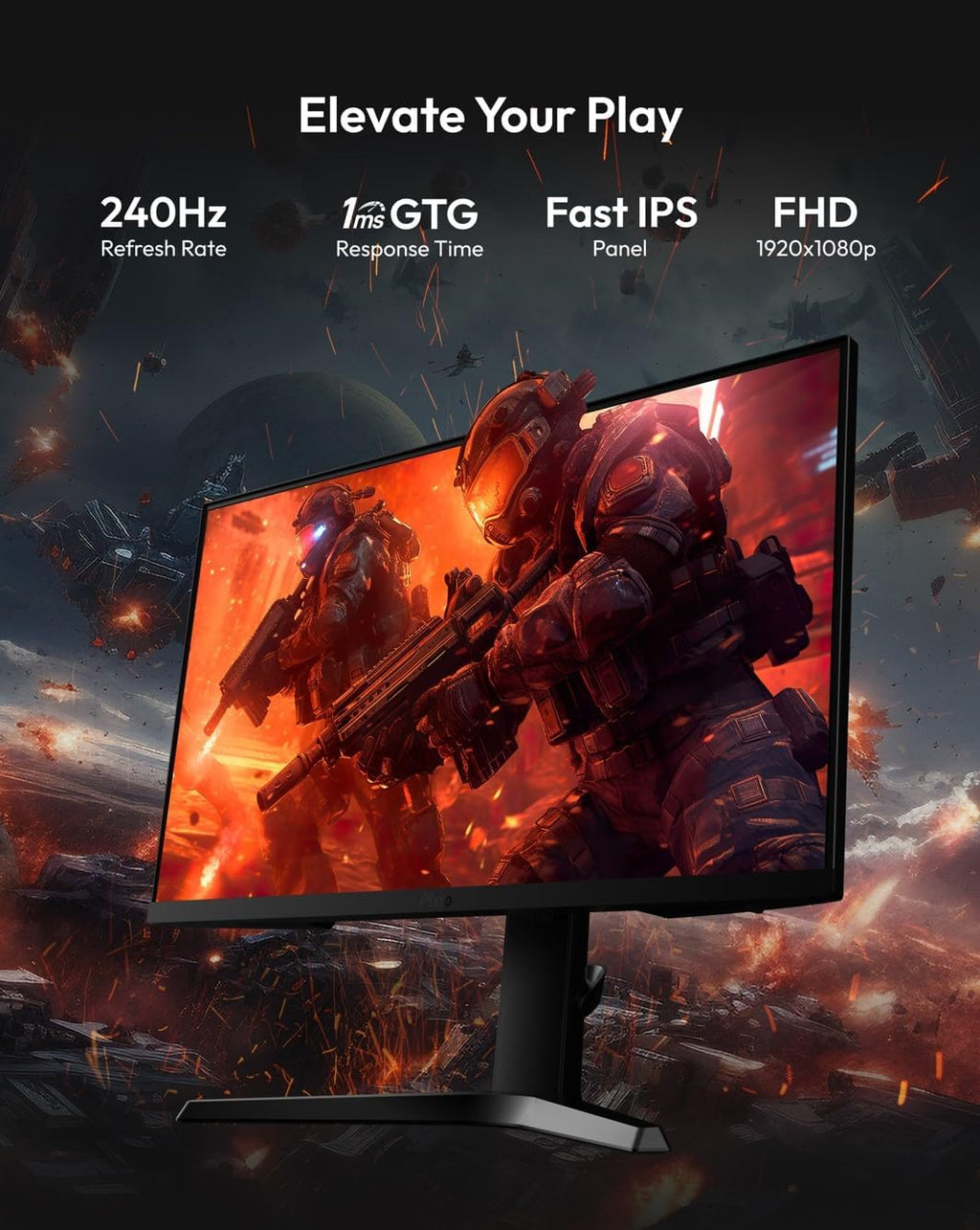 Pixio PX279 Prime Neo 27 inch 240Hz Refresh Rate FHD 1080p Resolution Fast IPS Panel 1ms GTG Response Time Gaming Monitor with Adaptive Sync and Fully Adjustable Stand