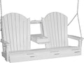 LuxCraft Adirondack Porch Swing 5' with Flip Down Center Console (White)