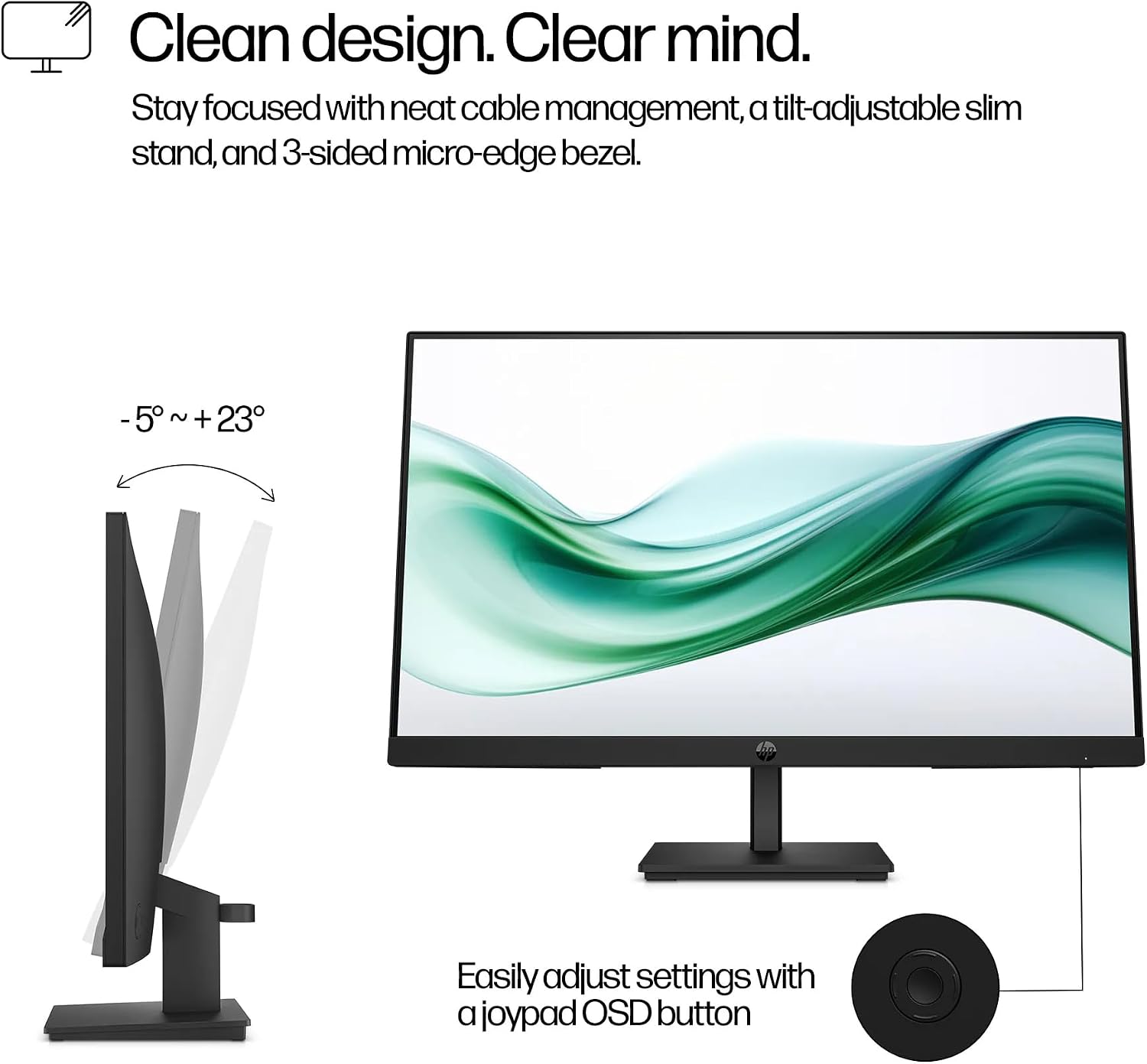 HP V24v G5 24' FHD Computer Monitor (1920x1080), 75Hz Anti-Glare Display, AMD FreeSync, HDMI, VESA Mount, Black, with Dockztorm Dock