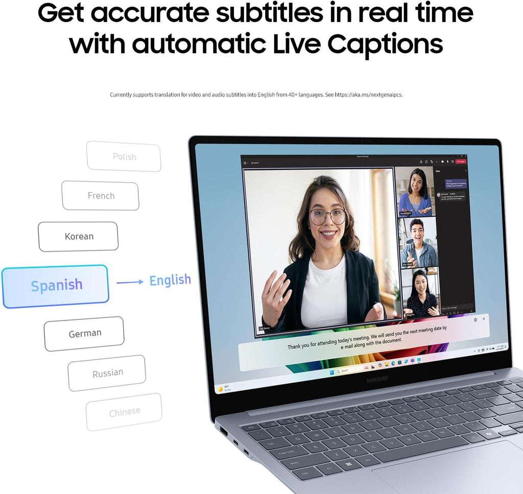 Samsung 15.6' Galaxy Book4 Edge Business Laptop, Copilot + AI PC Computer, Snapdragon X Plus Processor, Live Captions, FHD LED Anti-Glare Display, Long-Lasting Battery, 2024 Version, NP754XQA-KB2US