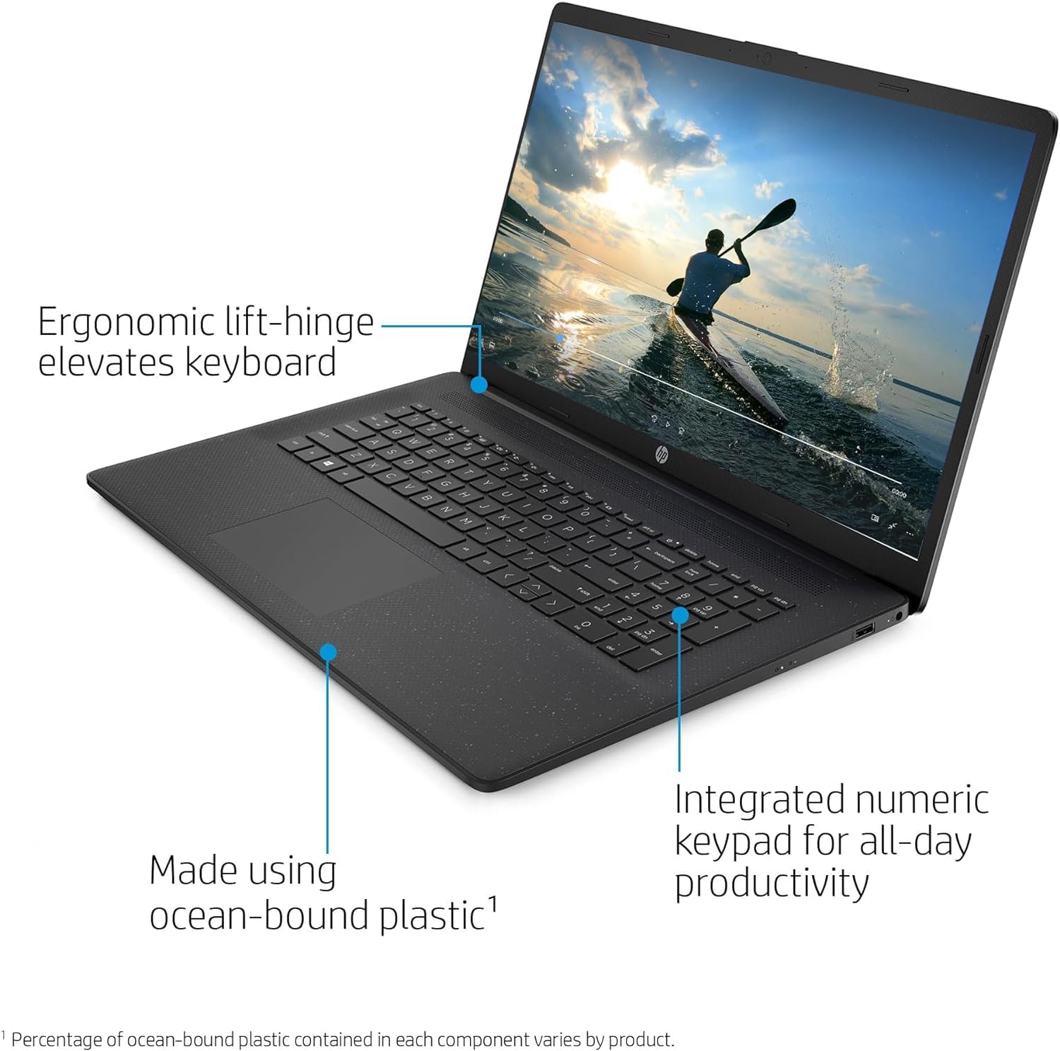HP 17.3' HD+ Business Laptop, 13th Gen Intel Core i5-1334U (10cores,12 Threads),16GB RAM, 1TB PCIe SSD, Free Lifetime Office 2021, HDMI, WiFi 6, Webcam,Windows 11 Pro, Jet Black