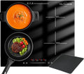 24 Inch Built-in Induction Cooktop, 4 Burner 6600W Electric Cooktop, Touch Control, Timer & Child Lock, Easy-Clean Black Glass