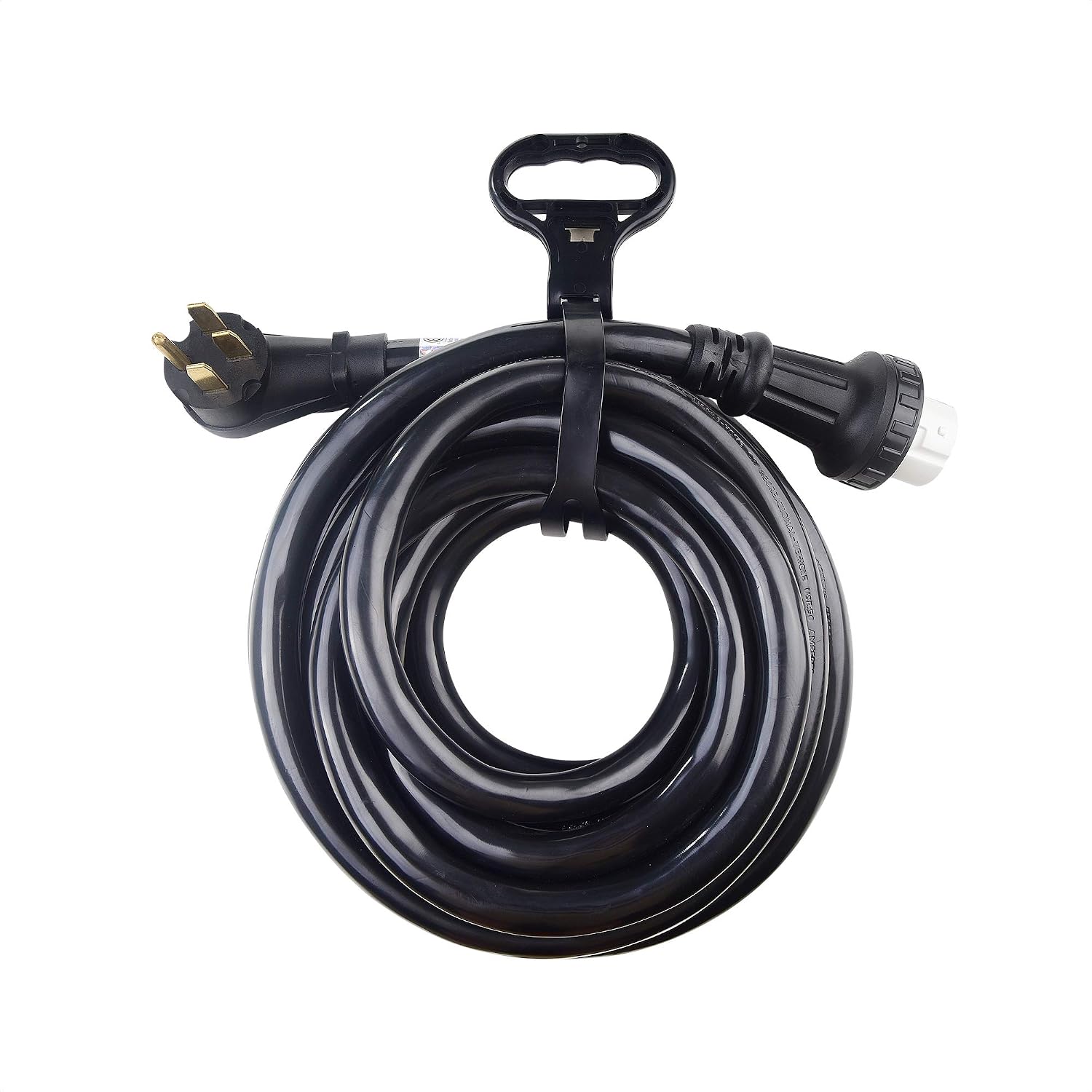 Cable Matters 4 Prong 50 AMP RV Adapter Cord - 25ft, 50A/250V/12500W, NEMA 14-50P to NEMA SS2-50R with Twist Lock, Generator Power Cord, Generator Extension Cable