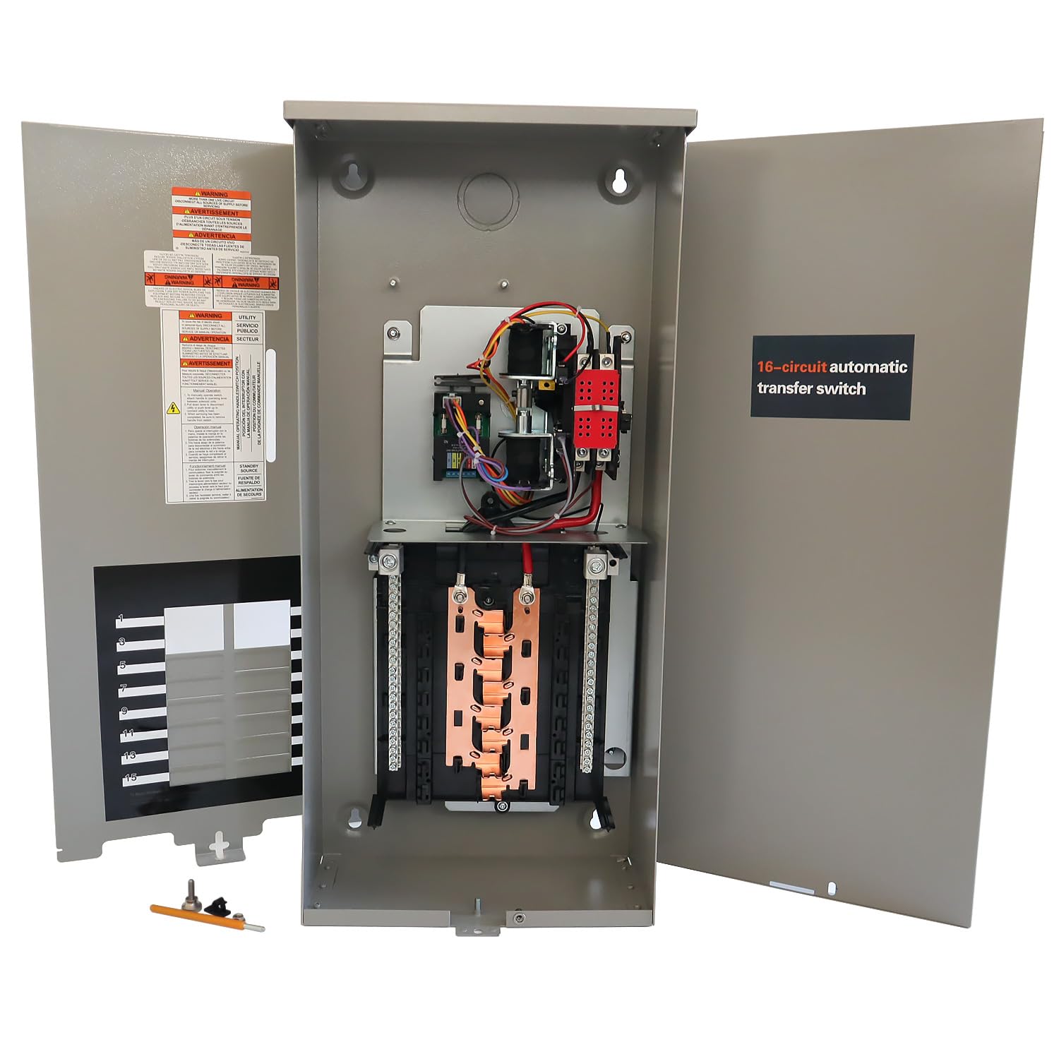 100 Amp Automatic Transfer Switch Replacement for Generac RXG16EZA3 for Indoor and Outdoor Use, 16-Circuit, NEMA 3R Aluminum Enclosure
