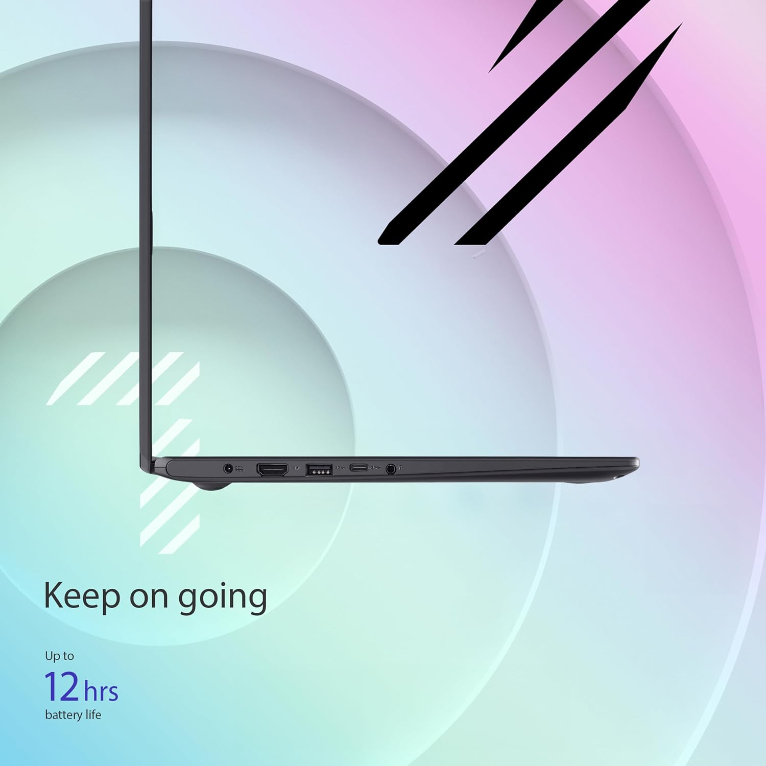 ASUS 15.6' Vivobook Go Slim Laptop, Thin & Portable for Student Study, Intel Dual Core N4500, 4GB RAM, 128GB SSD, Windows 11, Star Black, L510KA-ES04