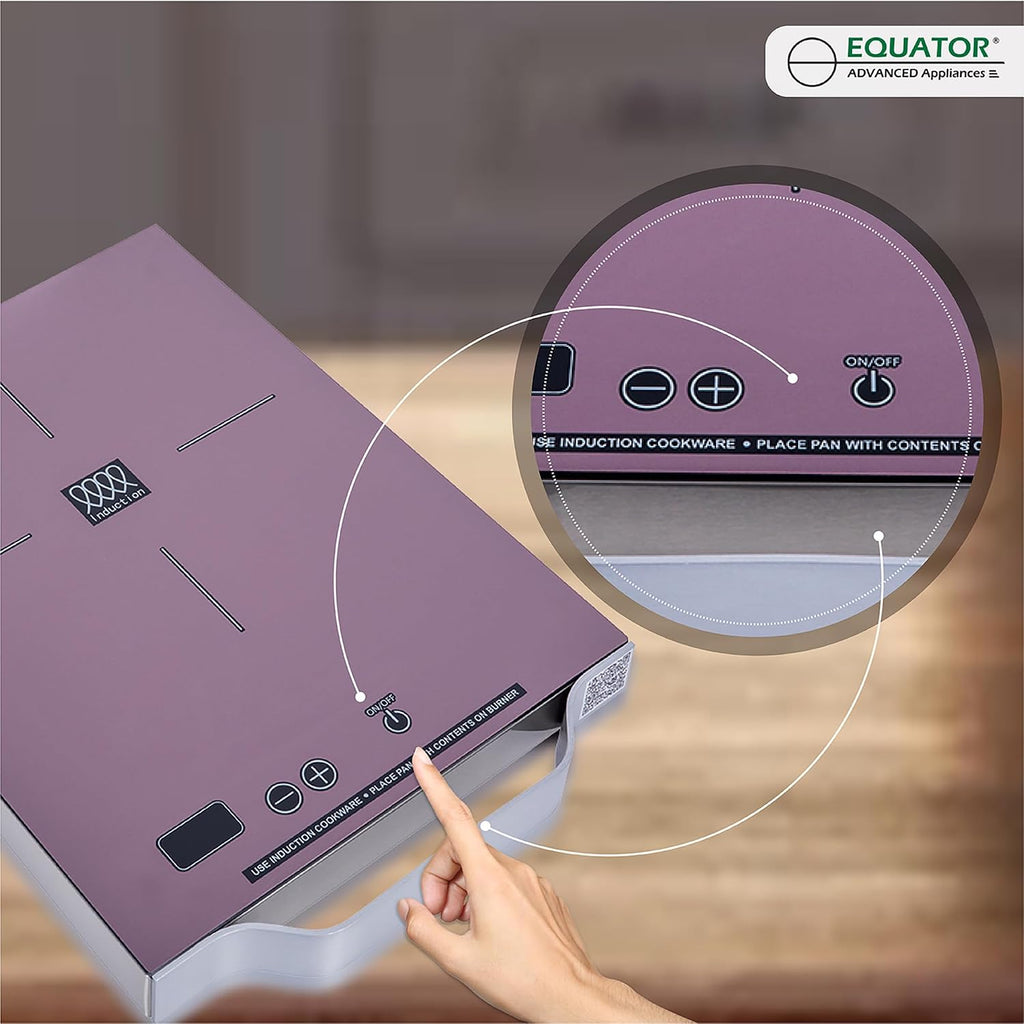 Equator 11' Portable One-Burner Induction Cooktop LIGHT AlumInum Handle 110V