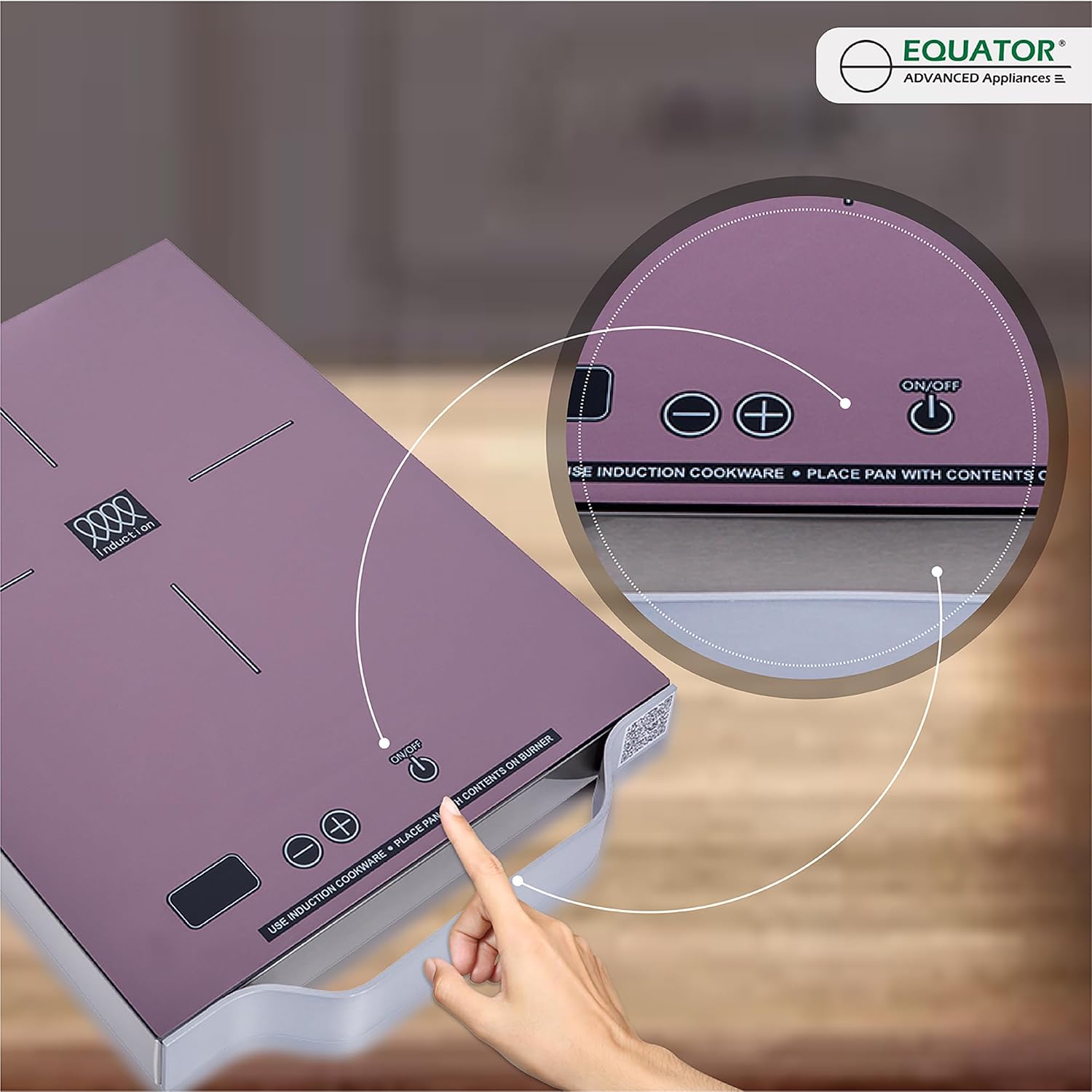 Equator 11' Portable One-Burner Induction Cooktop LIGHT AlumInum Handle 110V