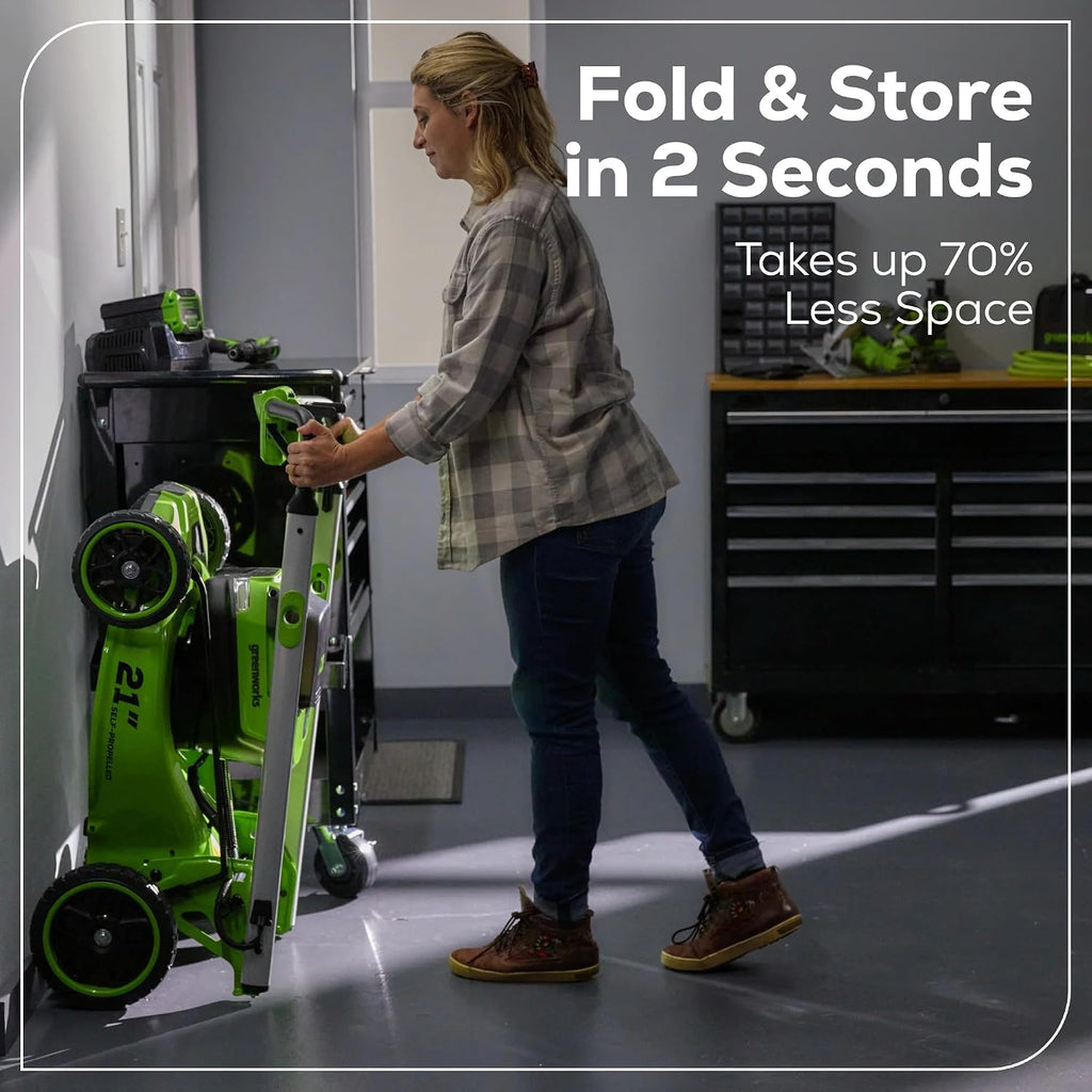 Greenworks 60V 21' Dual-Blade Self-Propelled Lawn Mower with (2) 5.0 Ah Batteries & Rapid Charger