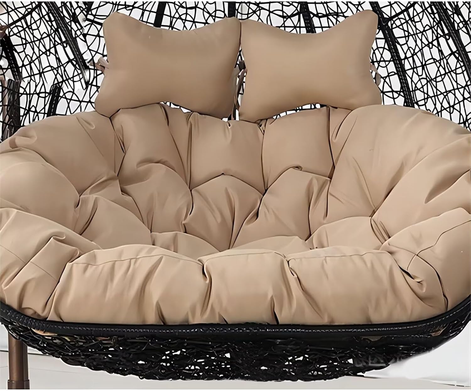 2 Seater Egg Chair Swing Cushion Outdoor, Washable Hanging Egg Chair Cushions Replacement, Large Single Chair Pads Nest Shaped Seat Cushions, Thick Soft Solid Color Chair Back Pillow