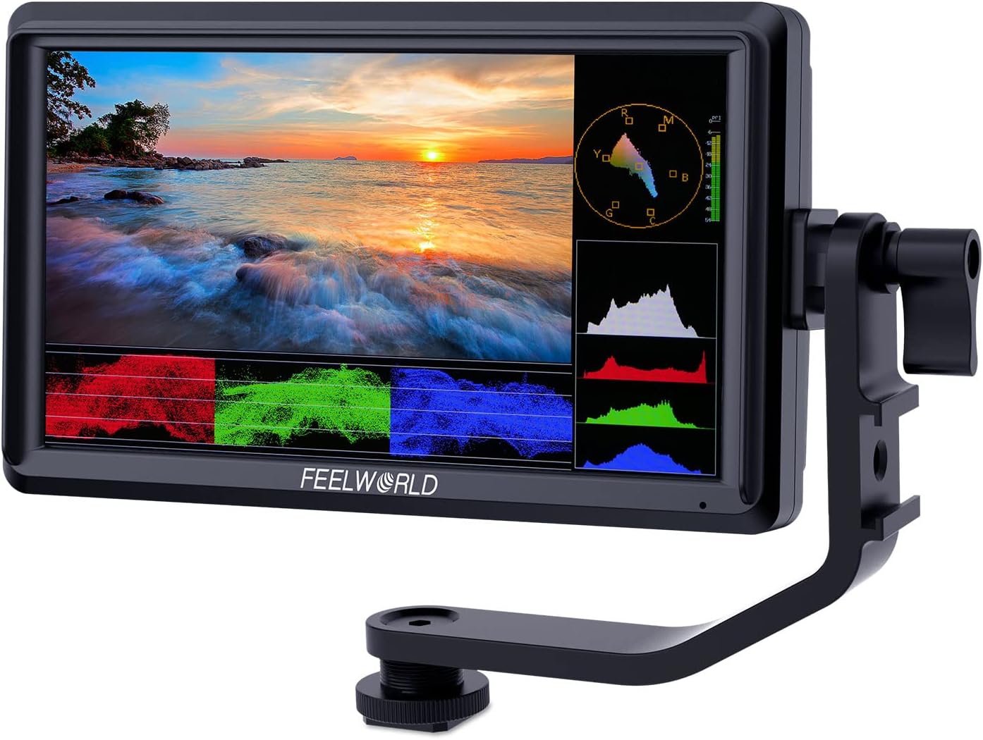 FEELWORLD FW568 6 inch FHD 450nit DSLR Camera Field Monitor with Waveform LUTs Video Peaking Focus Assist 1920x1080 IPS 4K HDMI Professional Video Accessories