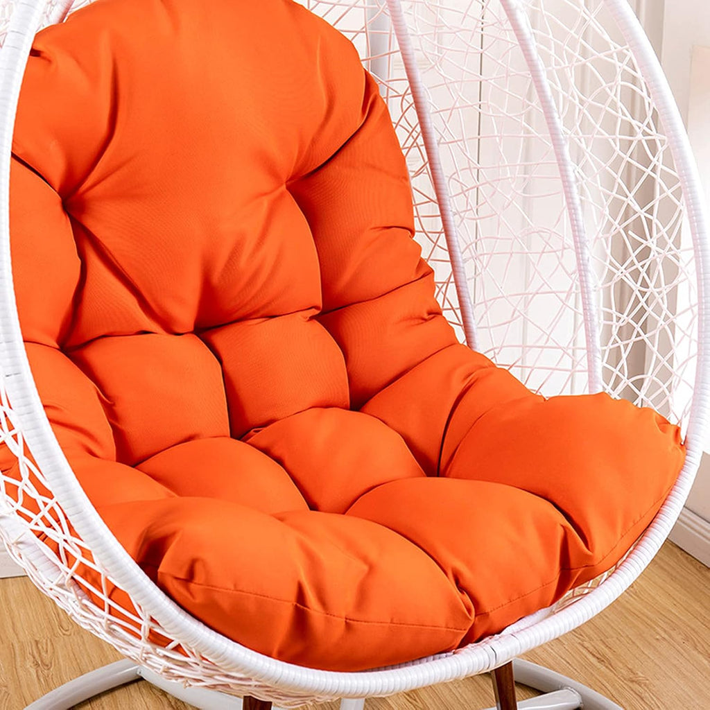 Hanging Nest Swing Chair Cushion Replacement, Outdoor Patio Garden Egg Rocking Chair Basket Seat Cushion Only, Meditation Cushion Floor, Does Not Include Chair and Stand(Color:Orange)